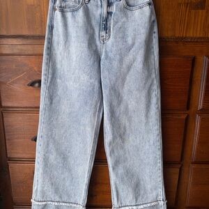 Cello High Rise Wide Leg Raw-cut cuffed hem